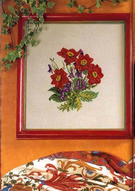 picture with flowers red dahlias (1)