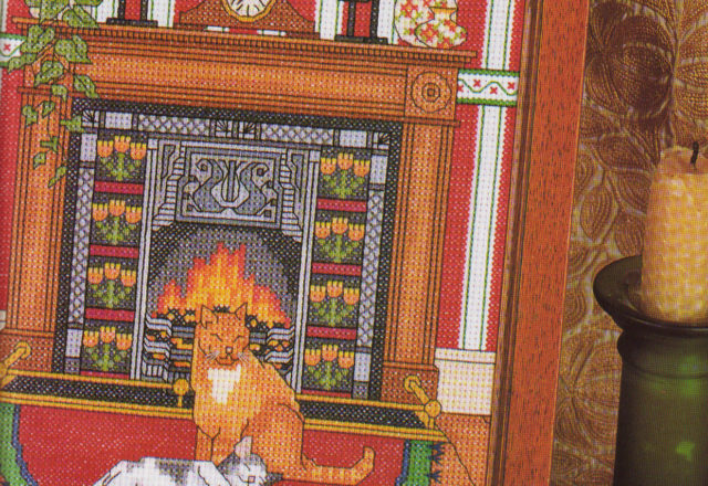 picture with two cats in front of the fireplace (1)