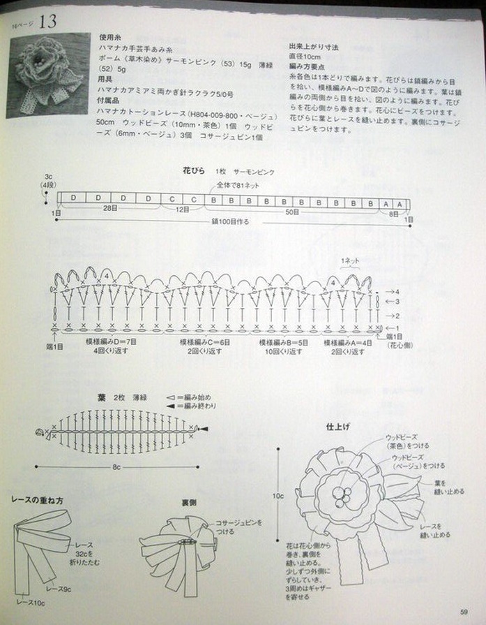 pink crochet brooch (2)