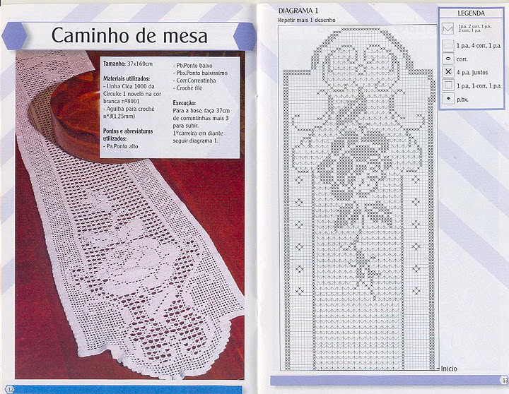 pink filet table runner