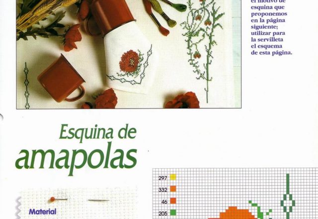 placemat and napkin with poppies cross stitch (1)