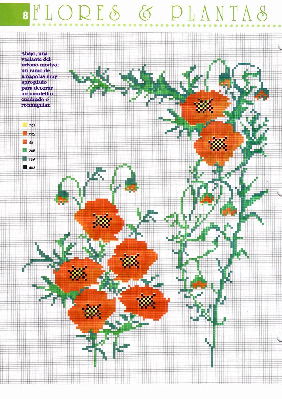 placemat and napkin with poppies cross stitch (2)