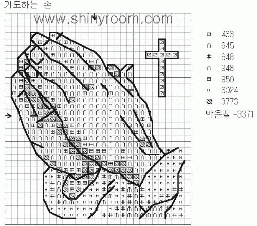 praying hands cross stitch pattern