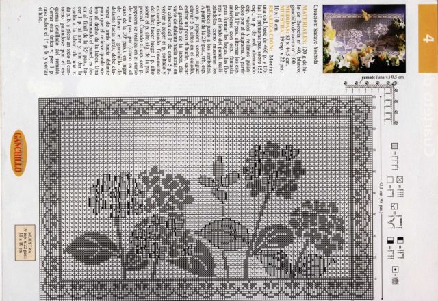 rectangular doily filet hydrangeas (2)