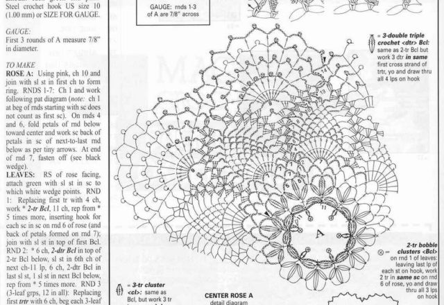 round crochet doily with rose middle (2)