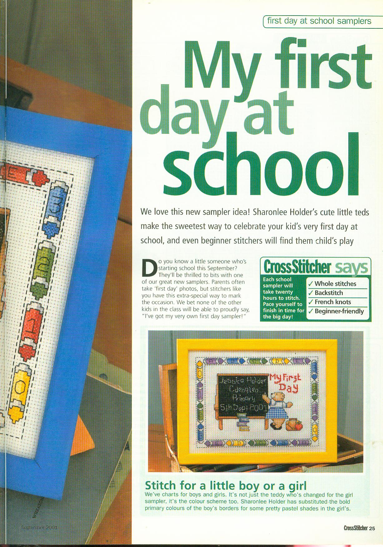 sampler on my first day at school (2)