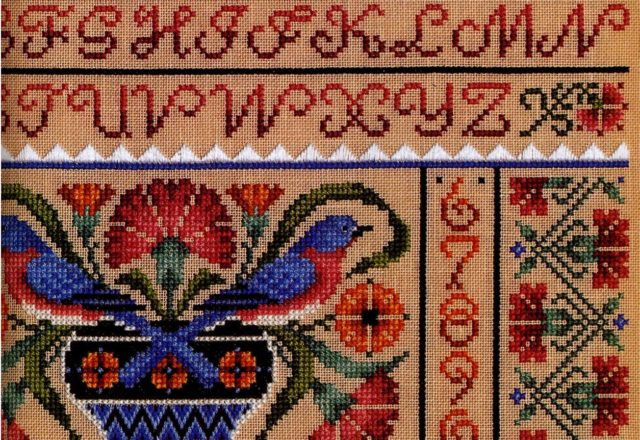 sampler with a floral theme (2)