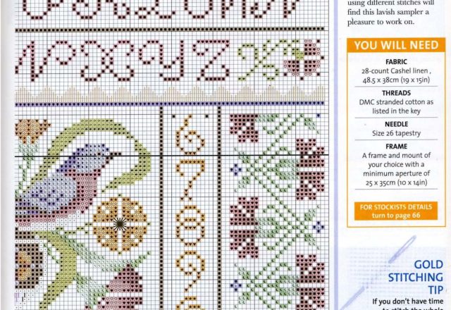 sampler with a floral theme (4)