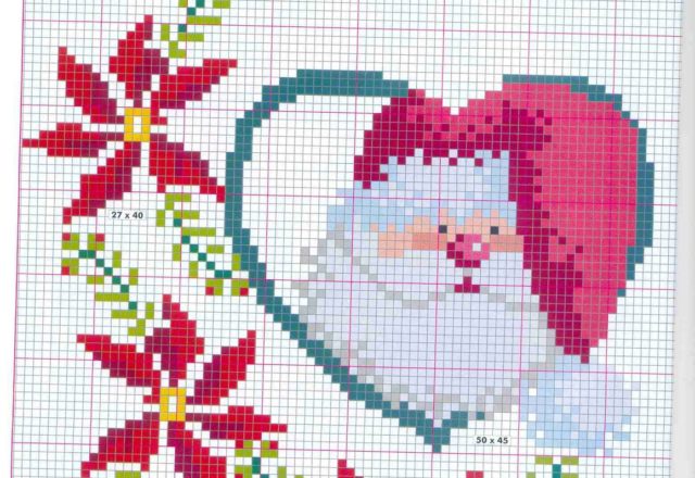 santa claus and christmas poinsettia