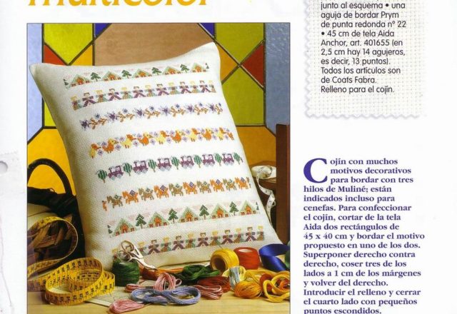 several cross-stitch borders with houses trains duck (1)