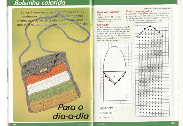 simple crochet colorful handbag