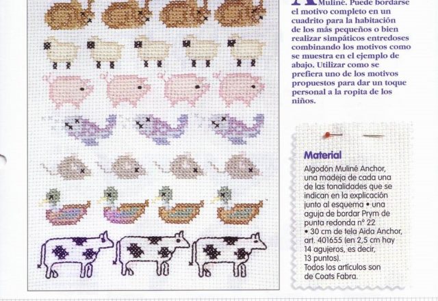 small cross stitch borders with sheep pigs dolphins seals (1)