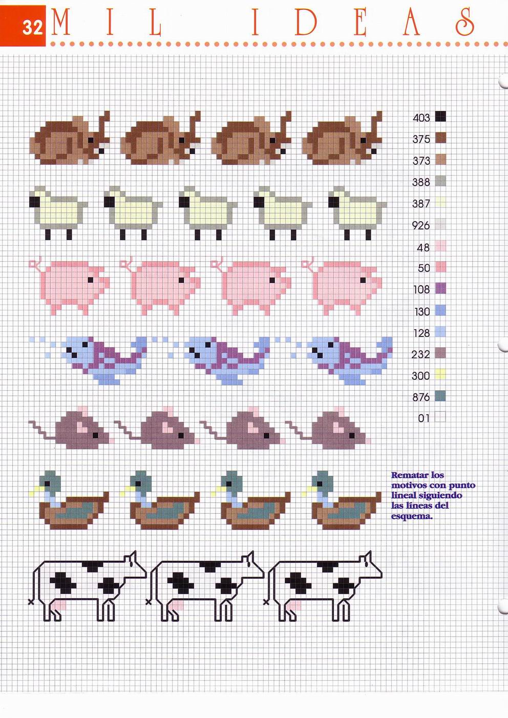 small cross stitch borders with sheep pigs dolphins seals (2)