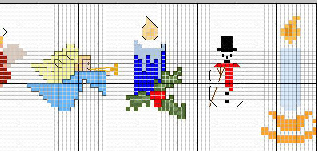 small patterns angels snowman and candles