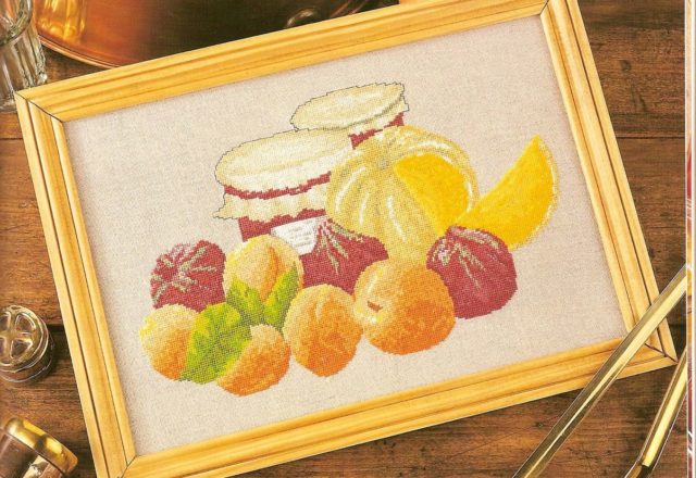 small picture jam jars and fruits cross stitch (1)