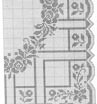 square filet doily garland