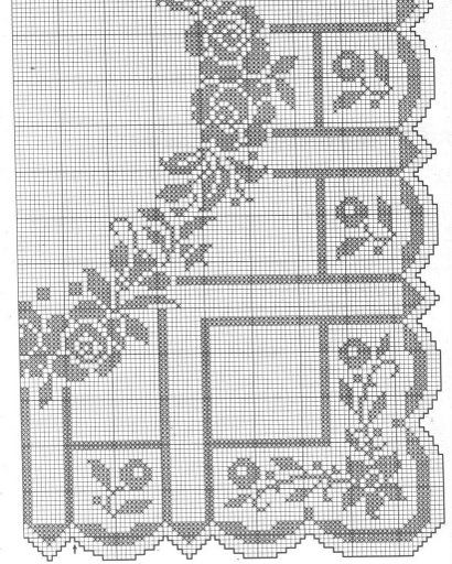 square filet doily garland