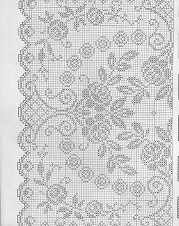 square filet doily with roses