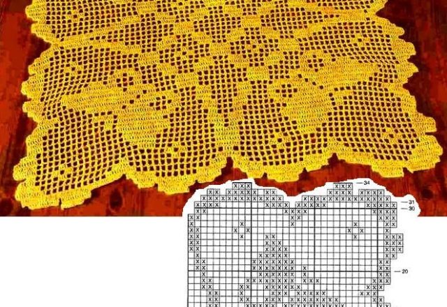 square filetbutterfly doily