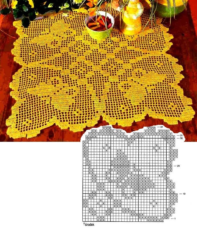 square filetbutterfly doily