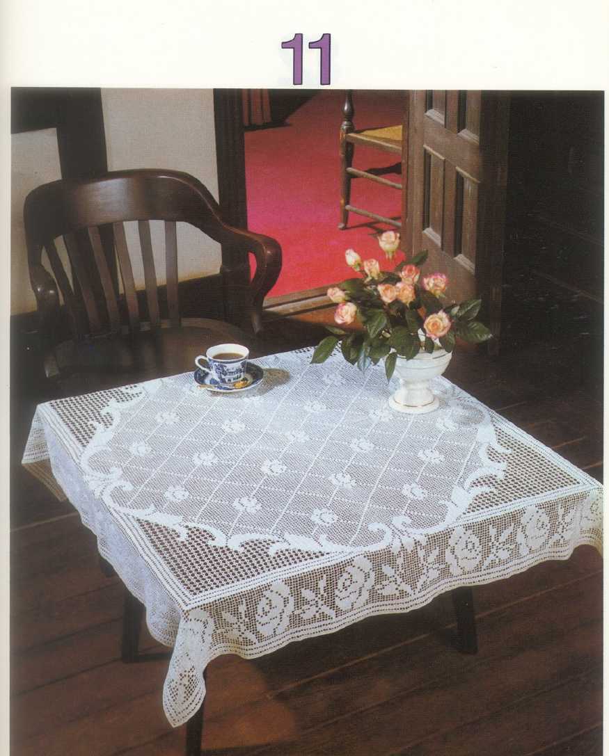 square tablecloth filet with roses (1)