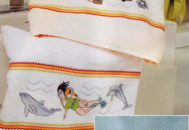 sub sea towels cross stitch (1)