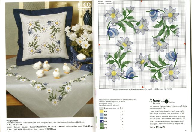 tablecloth pillow daisies butterflies (1)