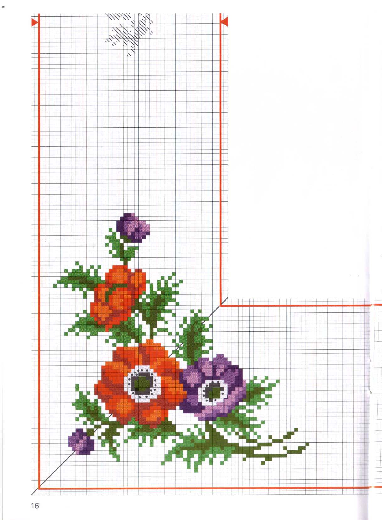 tablecloth poppies and purple flowers (3)