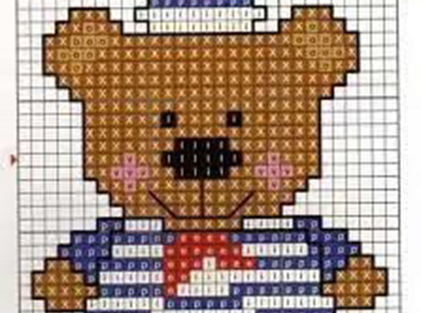 teddy bear sailor man cross stitch pattern