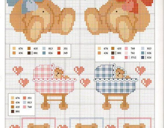 teddy bears cross stitch pattern