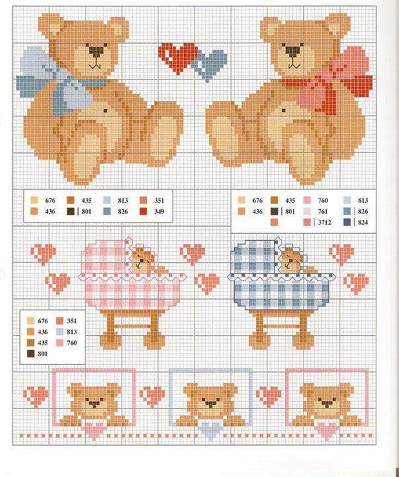 teddy bears cross stitch pattern