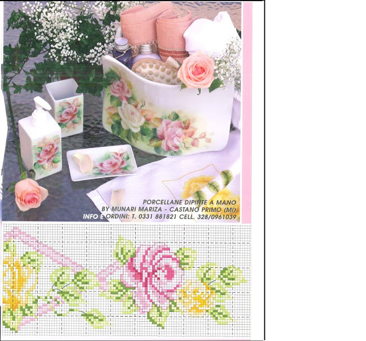 towel with pink and yellow roses (2)