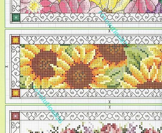 towel with roses sunflowers and daisies (1)