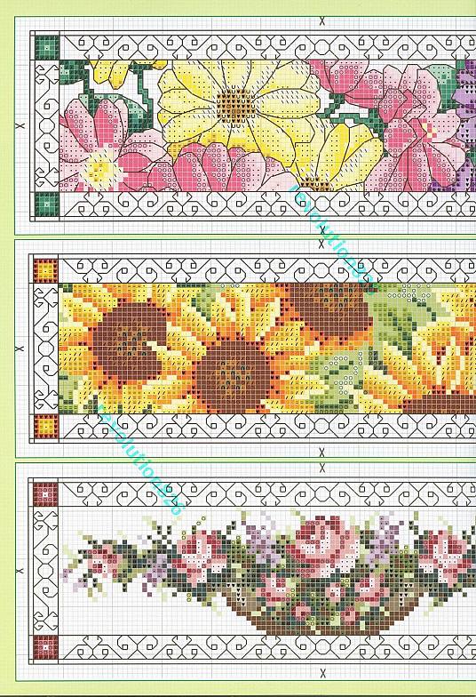 towel with roses sunflowers and daisies (1)