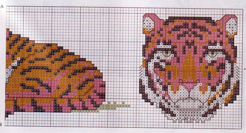 towels cross stitch with lions and tigers (3)