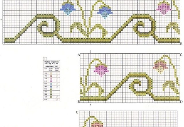towels hearts flowers simple cross stitch (2)
