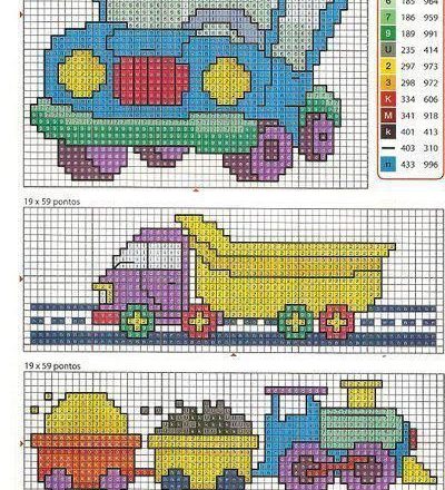 toy cars cross stitch patterns baby bibs