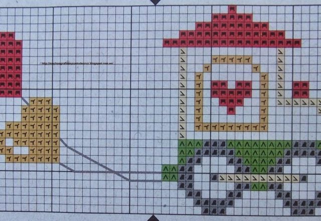 toy train balloons cross stitch pattern baby bib