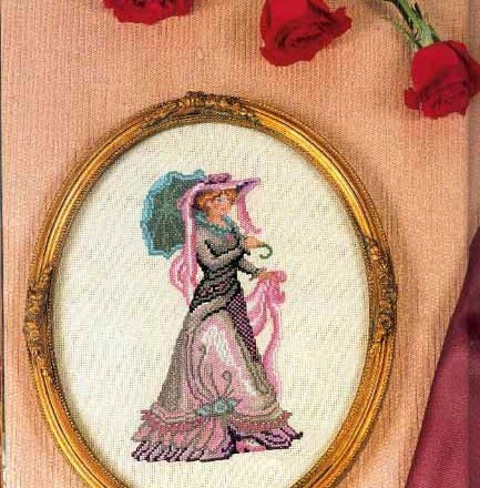 two pictures with ladies cross stitch (1)