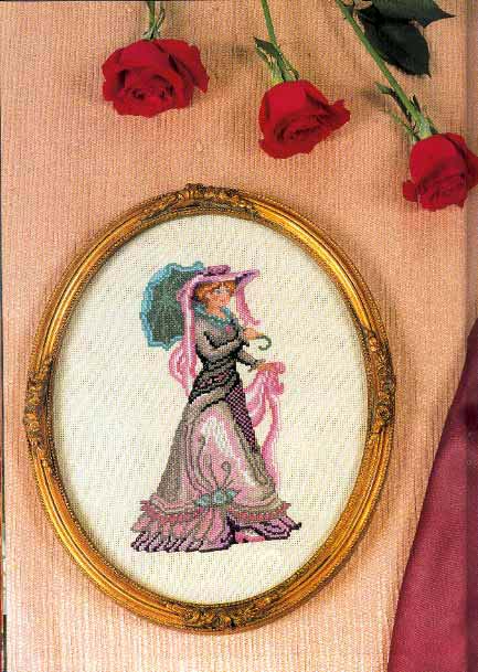 two pictures with ladies cross stitch (1)