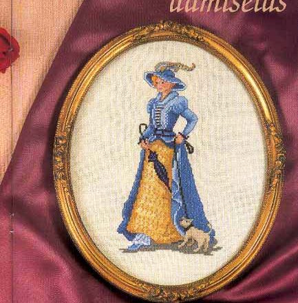 two pictures with ladies cross stitch (4)