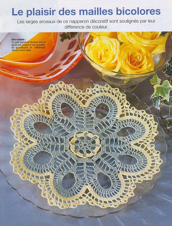 two-tone daisy crochet doily (1)