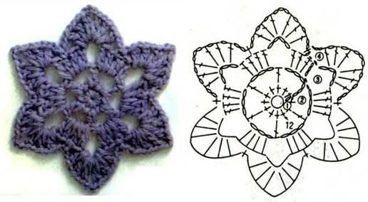 very simple crochet blue flower