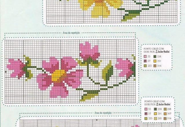 yellow pink flowers border